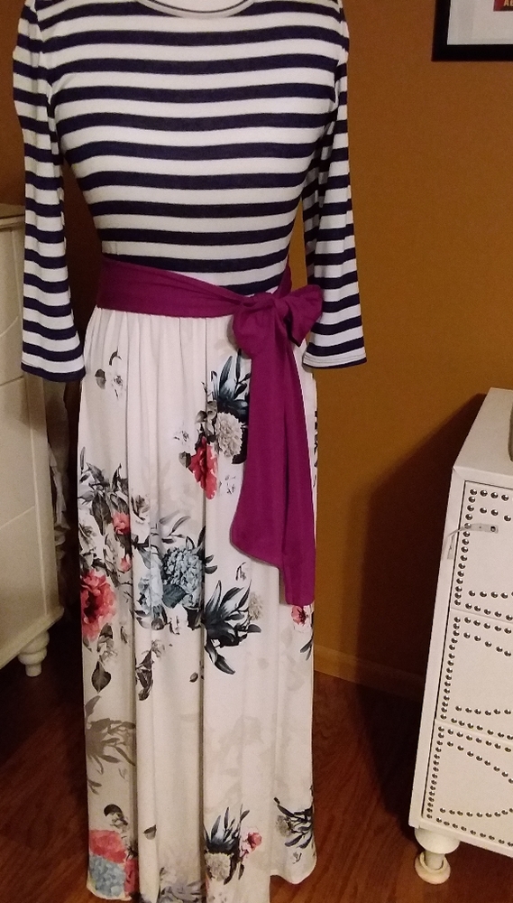 Egy striped floral maxi dress